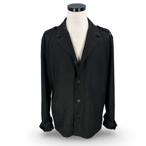 Triple Five Soul Mens Black Wool Blend Military Blazer Jacket Graphic Lining XL